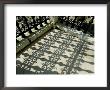 Close View Of The Shadow Cast By The Ornate Detail Of An Iron Fence, Venice, Italy by Todd Gipstein Limited Edition Print