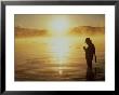 Silhouetted Fly Fisherman, Dillon Reservoir by Bob Winsett Limited Edition Pricing Art Print