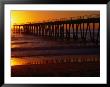 Golden Sun Sets Over The Water And Pier At Hermosa Beach by Christina Lease Limited Edition Print