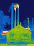 Thermal Image Of A House In Front Of A Coal Fired Power Plant by Tyrone Turner Limited Edition Print