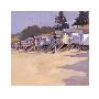 Beach Huts Against Fir Trees by John Sprakes Limited Edition Print