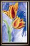 Tulipanes Fondo Azul by Cruz Limited Edition Print