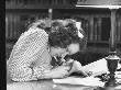 Young Woman Taking Notes On Book In The New York Public Library by Alfred Eisenstaedt Limited Edition Pricing Art Print