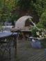 Decked Terrace With Lead Table And Chairs, Box Balls And Barbeque, Designer: Lisette Pleasance by Clive Nichols Limited Edition Print