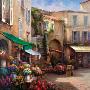 Flower Market Courtyard by Han Chang Limited Edition Print