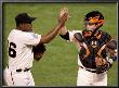 Texas Rangers V San Francisco Giants, Game 1: Edgar Renteria, Buster Posey by Christian Petersen Limited Edition Print