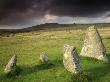 Merrivale Stone Row, Stormy Evening, Dartmoor Np, Devon, Uk. September 2008 by Ross Hoddinott Limited Edition Print