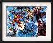 The Mighty Avengers #9 Group: Iron Man, Ms. Marvel And Dr. Doom by Mark Bagley Limited Edition Pricing Art Print