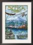 Sitka, Alaska Town Views, C.2009 by Lantern Press Limited Edition Print