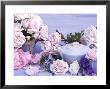 Rosa New Dawn & Rosa Constance Spry In Blue Trug, Teapot & Jug by Lynne Brotchie Limited Edition Pricing Art Print