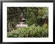 Wooden Table And Chair With A House Covered In Climbers, Honeysuckle, Roses And Jasmin by Ann Kelley Limited Edition Print