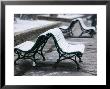 Snow Covered Benches, Place Victor Hugo, Grenoble, Isere, French Alps, France by Walter Bibikow Limited Edition Print