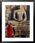 Monk In Front Of The Seated Buddha Statue, Gol Vihara, Polonnaruwa, Sri Lanka, Asia by Bruno Morandi Limited Edition Print