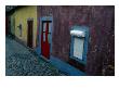 Small Painted Houses And Cobblestone Streets Of Vila Do Condo, Vila Do Conde, Douro, Portugal by Jeffrey Becom Limited Edition Print
