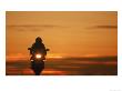 Silhouetted Motorcyclist At Sunset, Marin Cty, Ca by Robert Houser Limited Edition Print