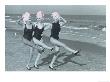 Three Women On Beach With Pink Towels On Head by Jim Mcguire Limited Edition Print
