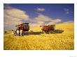 Family Taking Break At Harvest With Combines, Palouse, Washington, Usa by Terry Eggers Limited Edition Print
