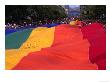 People And Banner At The Gay Day Parade, San Francisco, Usa by Rick Gerharter Limited Edition Print