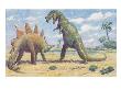 The Stegosaurus Has Armor To Protect It From The Ceratosaurus by National Geographic Society Limited Edition Pricing Art Print