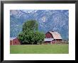 Farm Buildings With Mountain Slopes Behind, Jackson Hole, Wyoming, Usa by Mcleod Rob Limited Edition Print