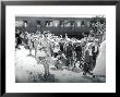 Large Group Of Children From A Summer Camp Arrive At A Train Station by A. Villani Limited Edition Print