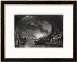 Terrified Citizens Shelter Beneath London Bridge As The Fire Rages Through The City by Harry Payne Limited Edition Print