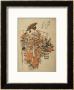 A Beauty Wearing Festival Garb With Two Buckets Of Flowers Suspended From A Yoke by Okumura Masanobu Limited Edition Print