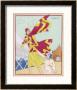 Borzoi And Its Owner Brave The Braxing Breezes Of Biarritz by Roger Brard Limited Edition Print