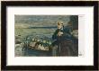 Giuseppe Verdi The Italian Opera Composer In Old Age With A Gondola On The Water In The Background by R. Konopa Limited Edition Print