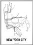 New York City (White & Black) by Line Posters Limited Edition Print