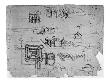Study For A Fortress On A Square Ground Plan, Codex Atlanticus, 1500-5 by Leonardo Da Vinci Limited Edition Print