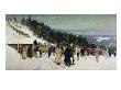 Ski Competition In Fjelkenhill, 1898 (Oil On Board) by Gustav Wentzel Limited Edition Print