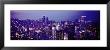 Aerial View Of Buildings In A City Lit Up At Dusk, Chicago, Illinois, Usa by Panoramic Images Limited Edition Pricing Art Print