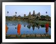 Monks In Saffron Robes, Angkor Wat, Unesco World Heritage Site, Siem Reap, Cambodia, Indochina by Bruno Morandi Limited Edition Print