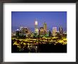City Skyline With Central Business District At Dusk, Perth, Western Australia by Ross Barnett Limited Edition Print
