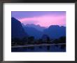 Sunset Over Huge Limestone Rock Formations, Vang Vieng, Vientiane, Laos by Bill Wassman Limited Edition Print