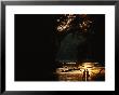 Backlit View Of Couple Flyfishing On The Potomac River At Sunset by Skip Brown Limited Edition Pricing Art Print