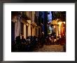 Outdoor Restaurants Near Citadel At Night, Peniscola, Valencia, Spain by David Tomlinson Limited Edition Print
