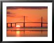 Sunrise Behind Sunshine Skyway Bridge, Florida, Usa by Jerry & Marcy Monkman Limited Edition Print