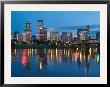 City Lights Glowing At Night, Portland, Oregon, Usa by Janis Miglavs Limited Edition Print