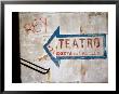 Sign On Wall Directing To Teatro, Lisbon, Portugal by Martin Llado Limited Edition Pricing Art Print