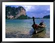 Traditional Boat In Ao Rei Leh (Bay Of Railay), Rai Leh Bay, Thailand by Nicholas Reuss Limited Edition Print