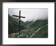 Crosses Mark Spots Where Trucks Went Over The Edge Of A Mountain Road by Maria Stenzel Limited Edition Print