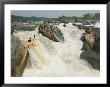 Kayaker Paddles Off Grace Under Pressure, Top Drop Of Great Falls by Skip Brown Limited Edition Pricing Art Print