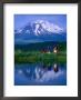 Mother And Two Children Backpacking With Mt. Shasta In The Background, Mt. Shasta, Usa by Mark & Audrey Gibson Limited Edition Print