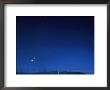 Conjunction Of Crescent Moon With Mars, Jupiter & Saturn On 6Th April 2000, Wind Farm In Mid-Wales by Richard Packwood Limited Edition Print