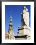 Statue Of Roland And St. Peter's Church In The Old Town Square, Riga, Latvia, Baltic States, Europe by Chris Kober Limited Edition Pricing Art Print