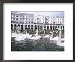 Swans In Front Of The Alster Arcades In The Altstadt (Old Town), Hamburg, Germany by Yadid Levy Limited Edition Print