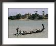 Peul Herder And Cattle Crossing The River Bani During Transhumance, Sofara, Mali, Africa by Bruno Morandi Limited Edition Print