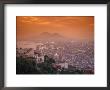 Sunset At Mount Vesuvius With Naples In The Foreground At The Bay Of Naples In Italy by Richard Nowitz Limited Edition Print